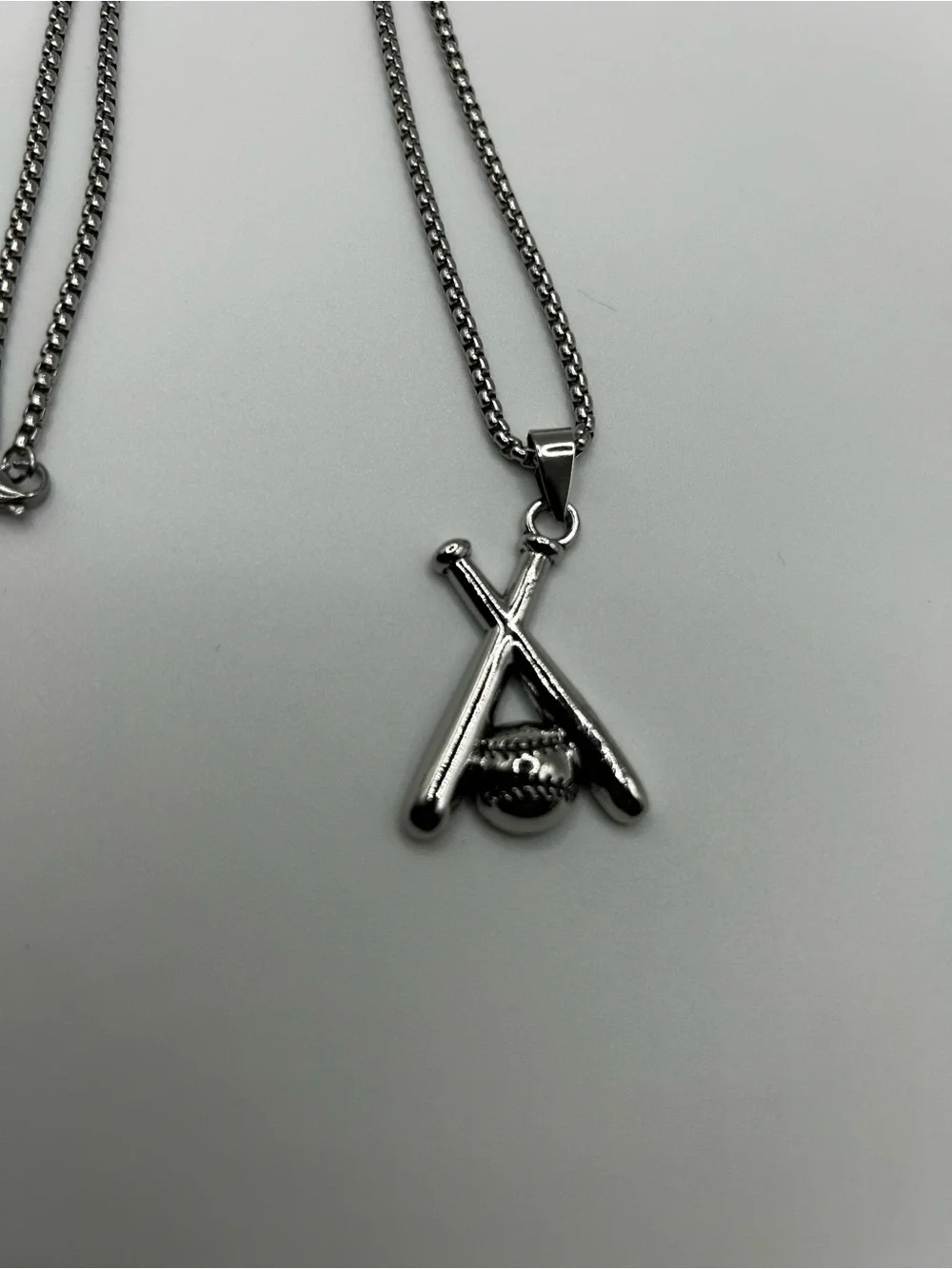 Baseball Bat & Ball Pendant Necklace - Men Accessories